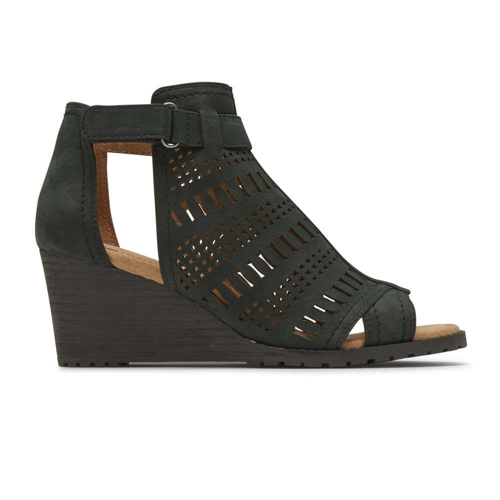 Botines Rockport Mujer Mexico - Cobb Hill Lucinda Perforated Negros - YKJAH1263